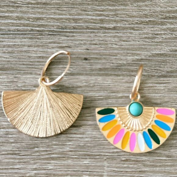 Bohemian hoop earrings N613 - Picture 4 of 5